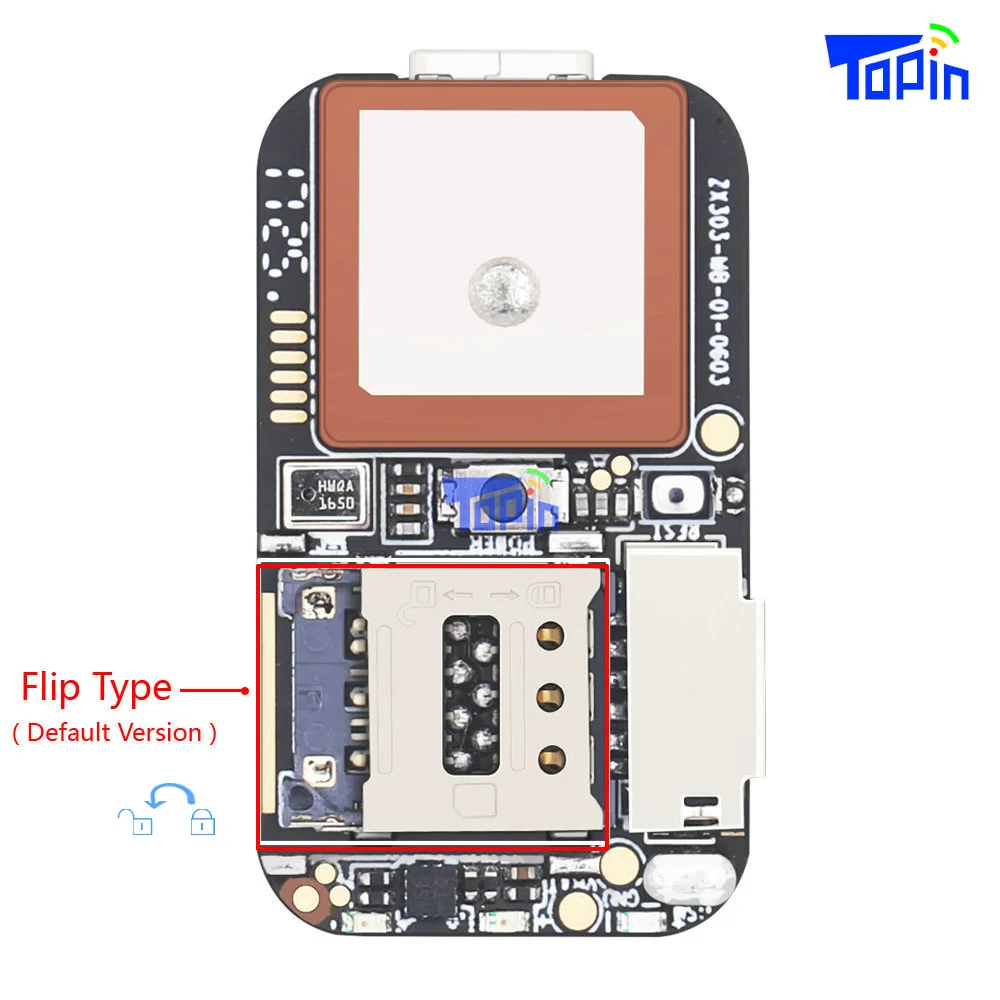 Topin ZX303 gps трекер печатная плата модуль GSM gps Wifi локатор lbs диктофон отслеживание веб-приложений TF карта 50 шт./партия без кабеля Горячая - Цвет: Only ZX303 PCBA Flip