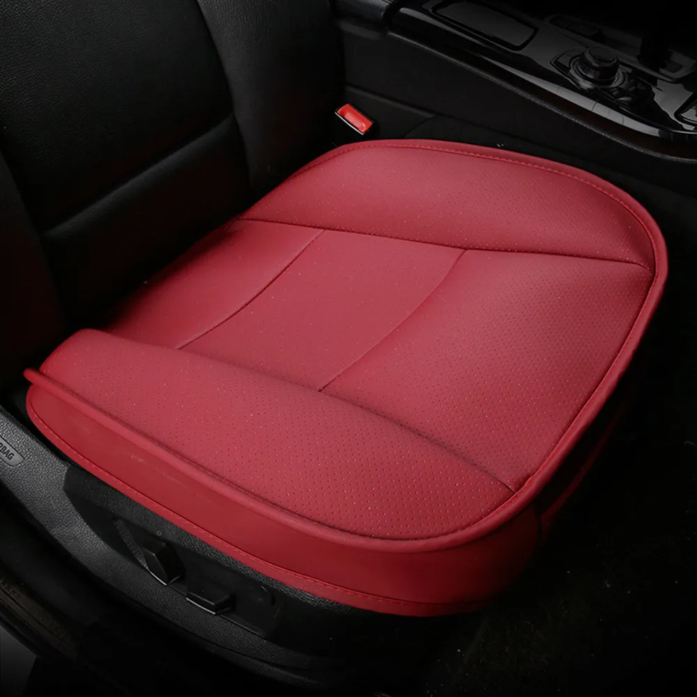 5D Car-Covers PU Leather Deluxe Car Cover Seat Protector Cushion Front Cover Universal Four Seasons Breathable For Car - Название цвета: RED