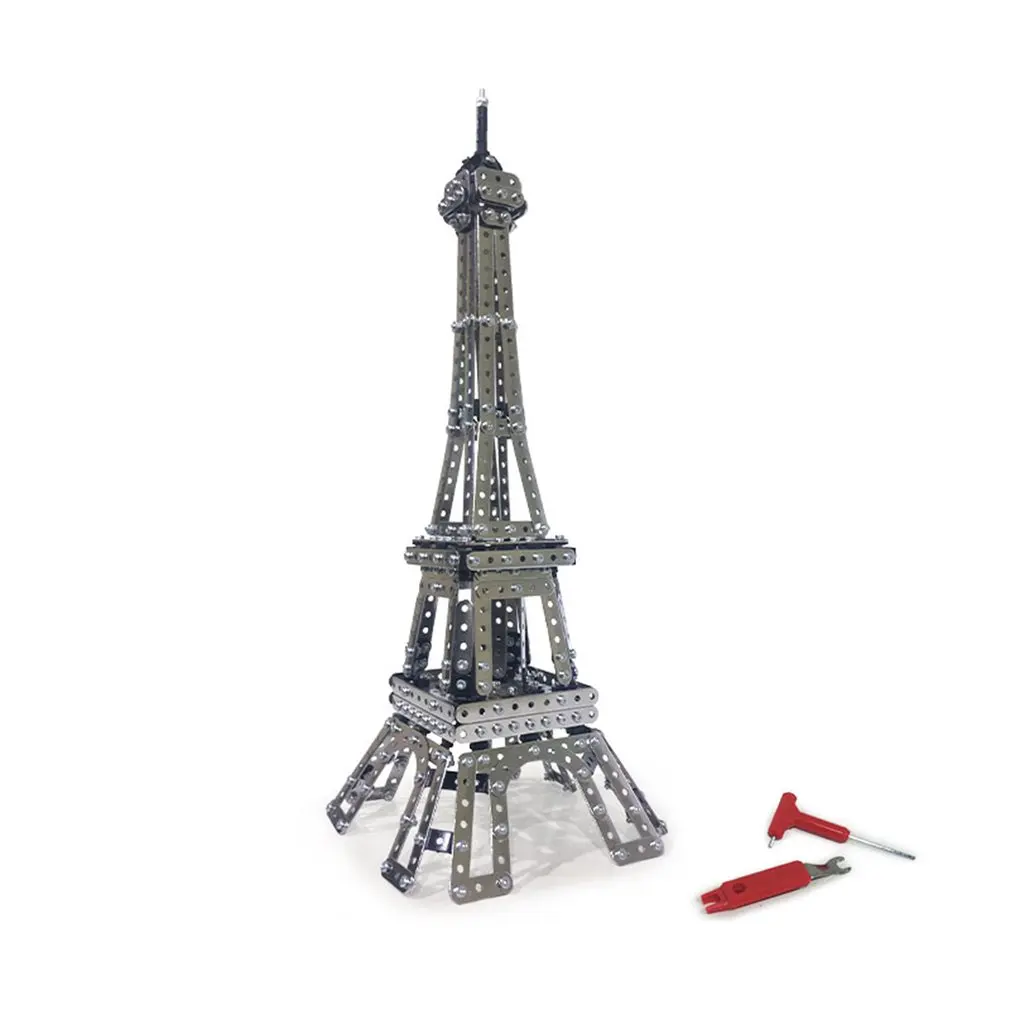 

791Pcs Paris Tower Model Building Blocks Brick Set Stainless Steel 3D Metal Puzzle Model Building Blocks Toys for Children