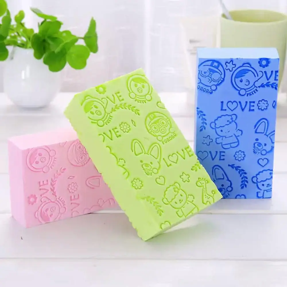 

Bath Sponge High-Density Bathing Equipment Printing Children'S Free Bath Towel Home Bathing Gray-Rubbing Artifacts