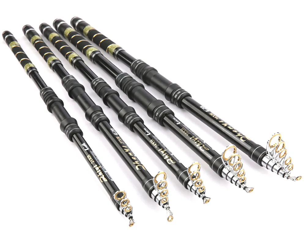 Josby Fibra Frp Vara de Pesca Telescópica 2.1-3.6m Hastes Mar Vara de Pesca Telescópica Spinning Pesca Pólo Curta 7 Varas de pescar