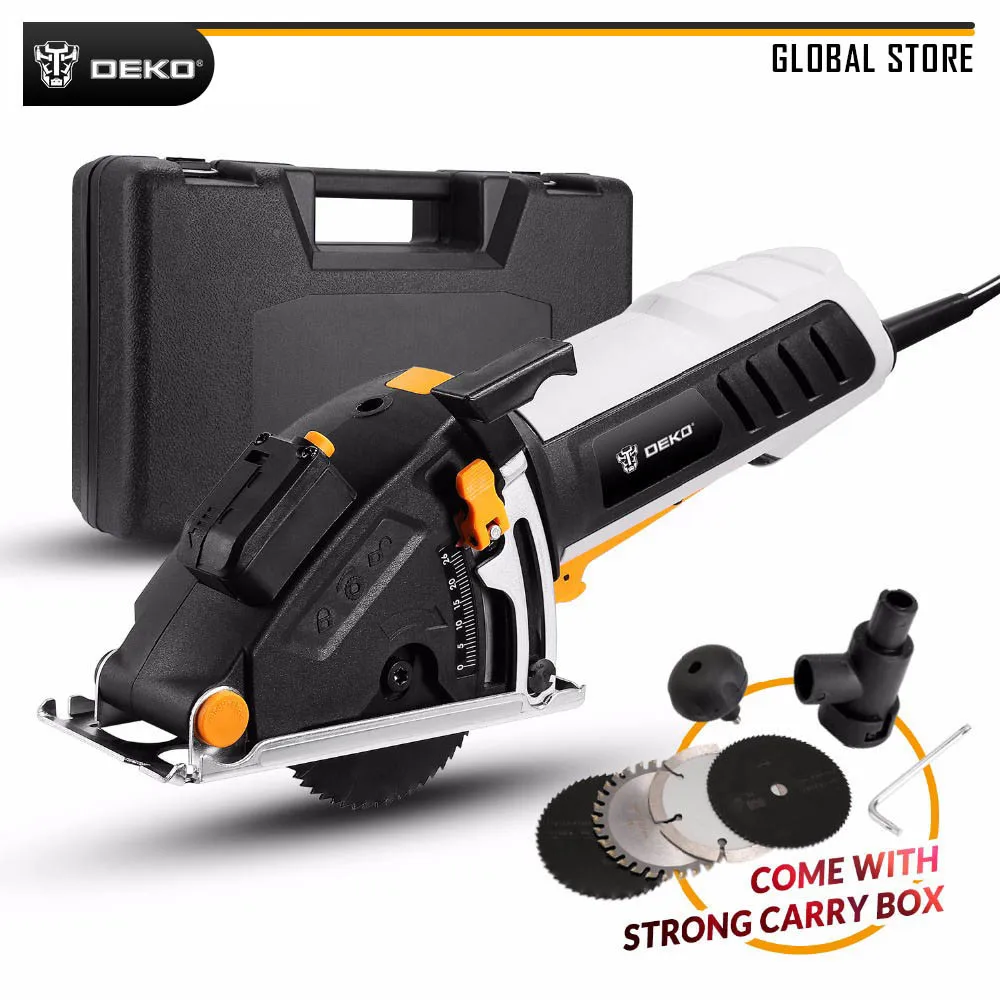 DEKO DKMS85Q1 230V miniaturowa piła tarczowa przewodnik laserowy elektronarzędzie z 4 kawałkami ostrzy, przejście pyłu, klucz imbusowy, piła elektryczna BMC Box DEKO DKMS85Q1 230V miniaturowa piła tarczowa przewodnik laserowy elektronarzędzie z 4 kawałkami ostrzy, przejście pyłu, klucz imbusowy, piła elektryczna BMC Box