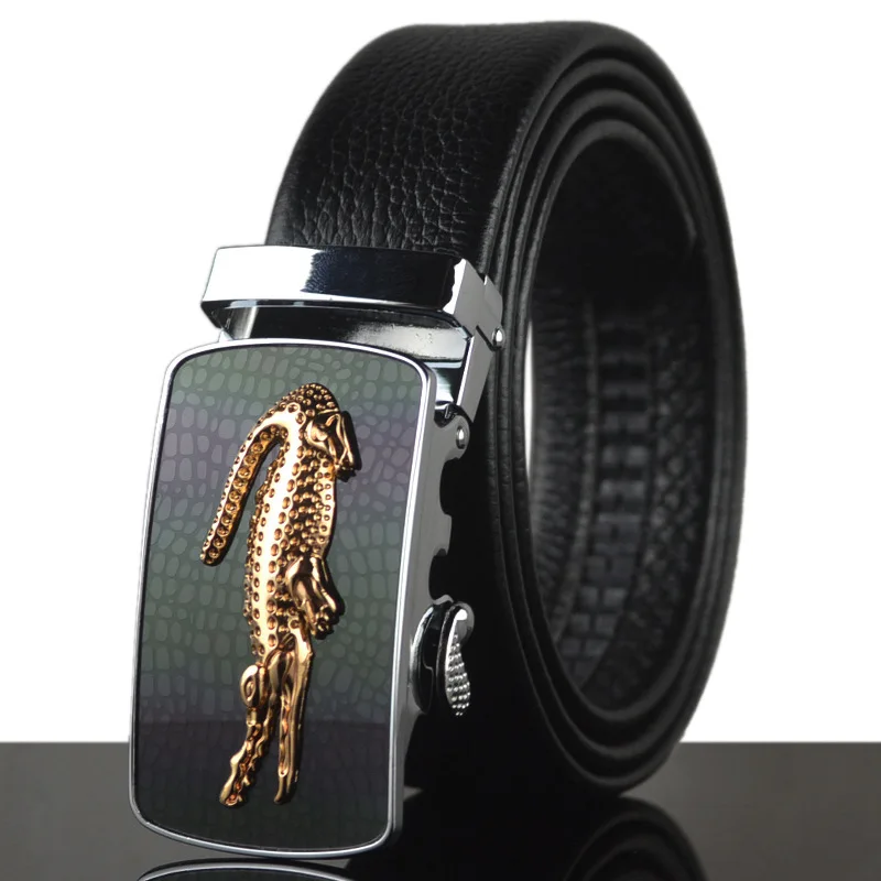 new Men Belt Male Genuine Leather Strap Belts For Men Top Quality Automatic Buckle black Belts ...