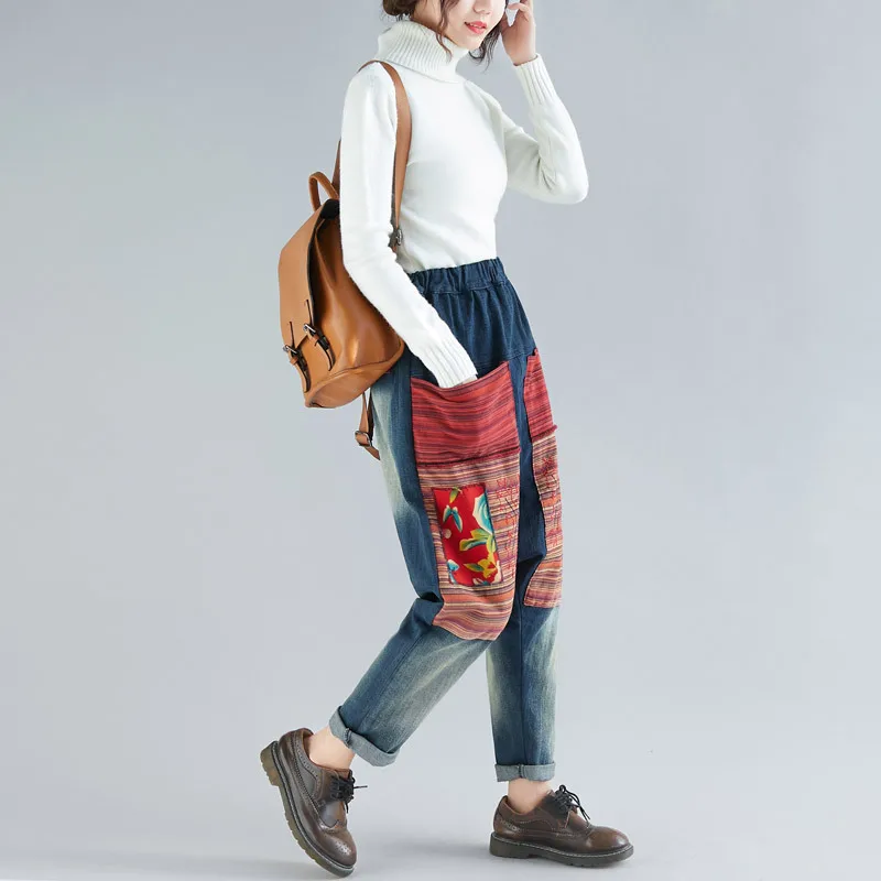 Мешковатые женские джинсовые брюки с заниженным шаговым швом, бойфренд ...