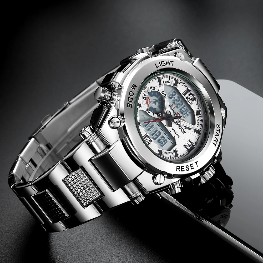 Montre homme Sports LED Horloge à quartz numérique