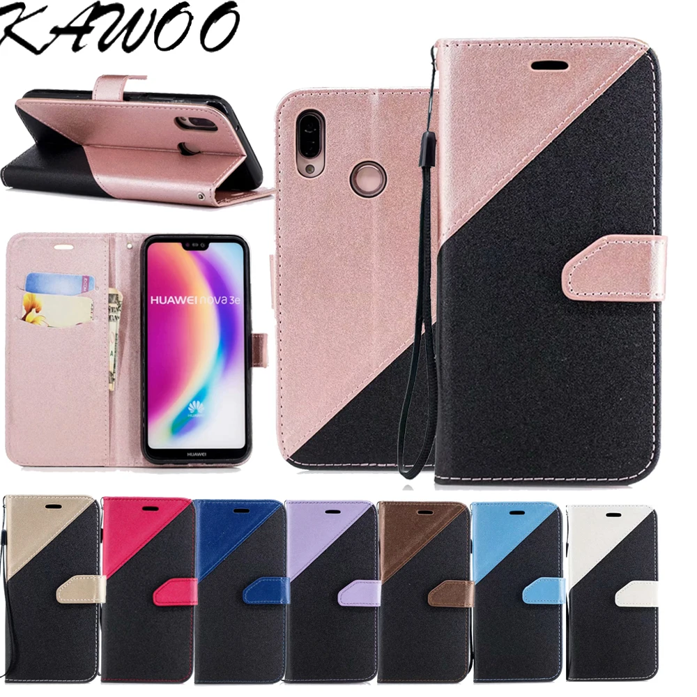 

Hybrid PU Leather Wallet Flip Case Cover With Hand Strap For Huawei P20 Nova3E P Smart Y5 Y6 2017 Honor 9 Lite Phone Capa Coque