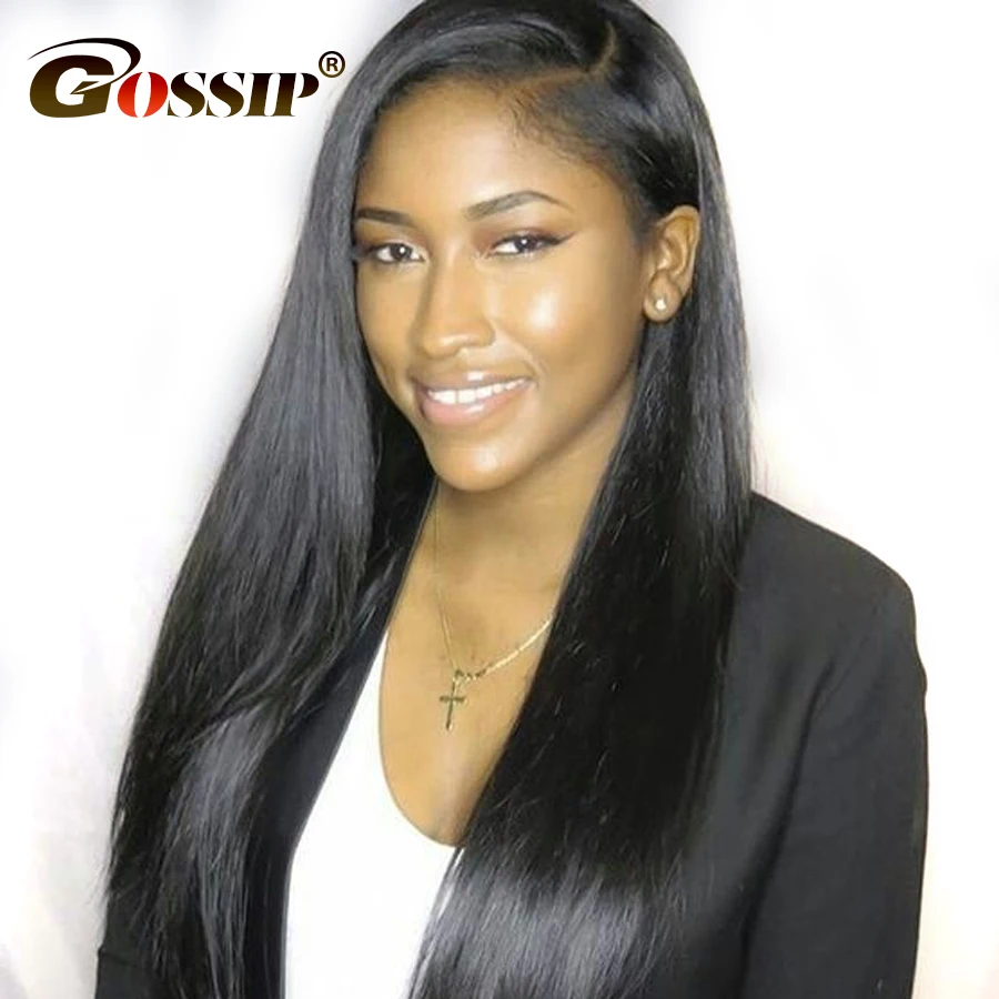 Lace Front Human Hair Wigs For Black Women Malaysian Straight Hair 13x6 Lace Front Wig Pre Plucked Gossip Glueless Hair Wig