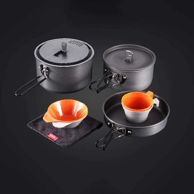 Utensilios de cocina al aire libre Camping vajilla olla Picnic supervivencia senderismo militar de freír conjunto cubiertos
