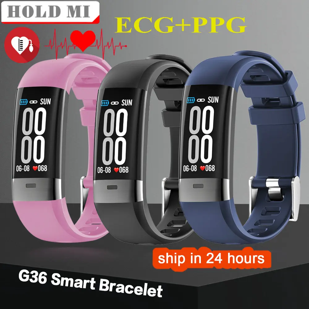 

Smart Bracelet G36 ECG PPG Heart Rate Smart Band Sleep Monitor Fitness Tracker Blood Pressure Waterproof Multi Sports Wristbands
