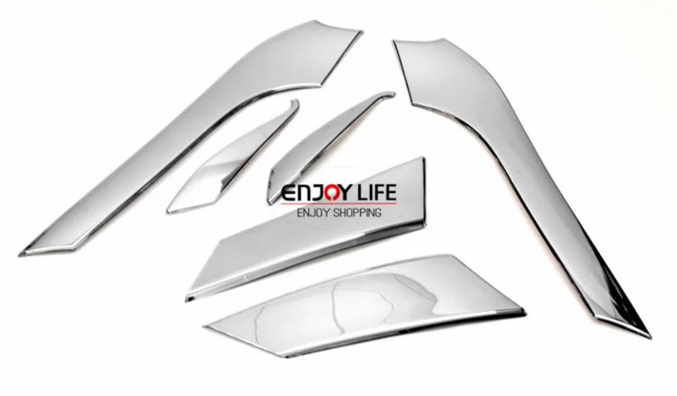 

6pcs/sest Car Head Light Lamp Eyebrow Eyelid Eye Lid Eyeline Decoration Sticker Cover Trim For Toyota Prado FJ150 2010-2013