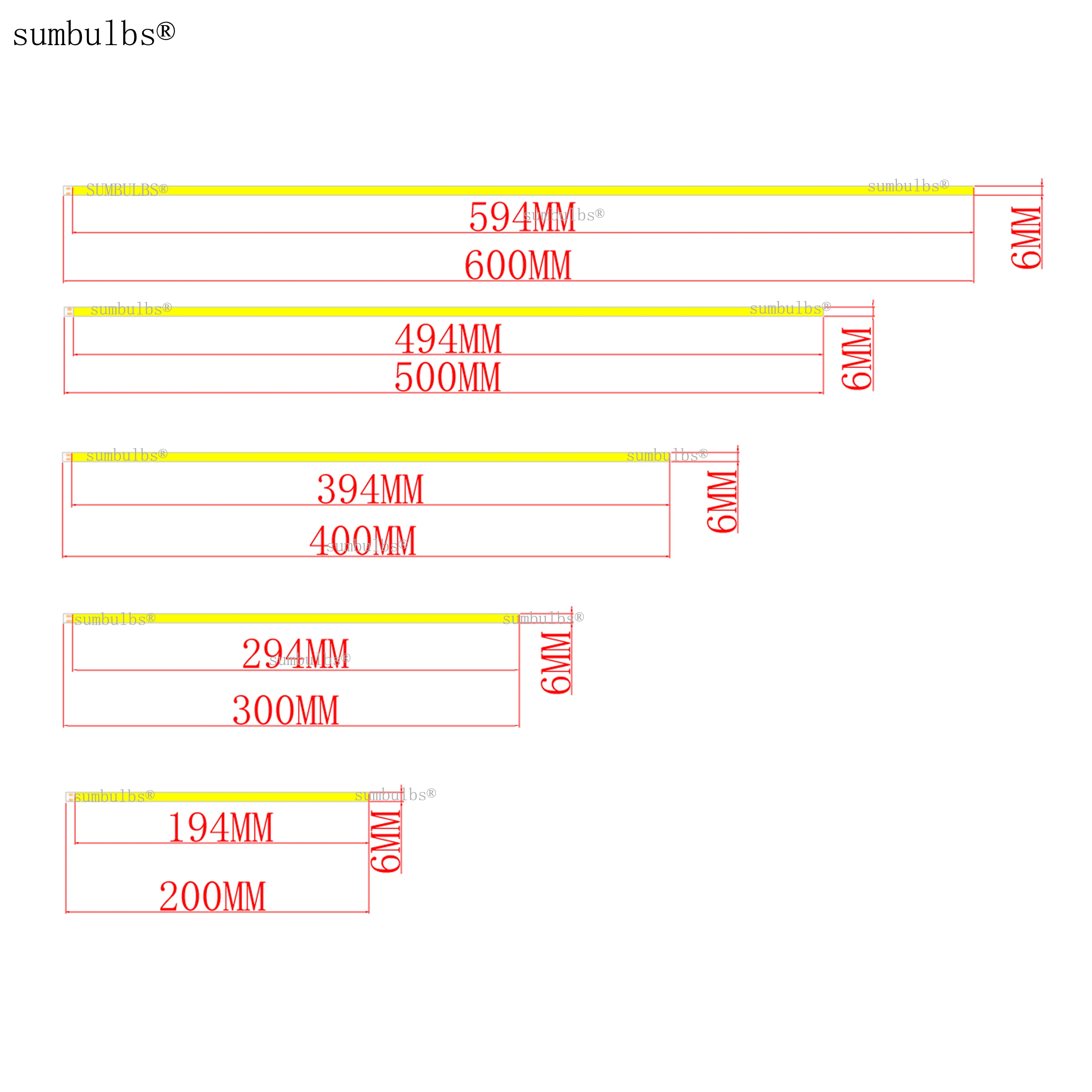 10 шт./лот 200 мм 300 400 500 600 12 В постоянного тока Гибкая светодиодная полоса COB лампы