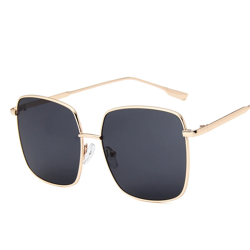 LEONLION роскошные квадратные солнцезащитные очки для женщин винтажные Meatl очки для мужчин океан Линзы зеркала шопинг Lunette De Soleil Femme UV400 - Цвет линз: GoldGray
