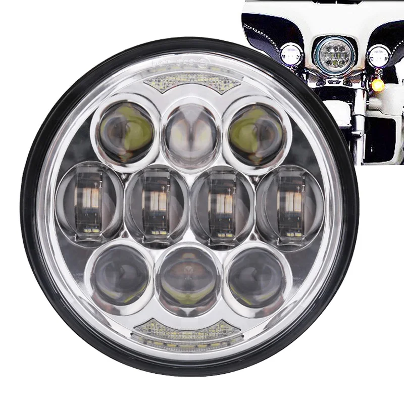 5-3/4 5 75 дюймов мотоциклетные светодиодный фар для мотоцикла Harley 883 Sportster тройной Low