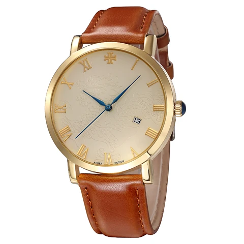 Пара Julius мужские часы женские часы дракон феникс Homme влюбленных часы модные часы браслет кожаный ремешок Мальчик Grl подарок - Цвет: Man Gold