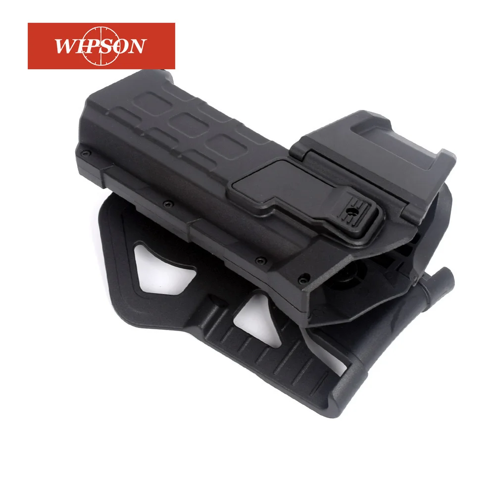 

WIPSON Tactical Movable Pistol Holsters For 1911 With Flashlight Or Laser Mounted Right Hand Waist Belt Gun Holster
