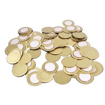 

100PCS 15mm 4 String Guitar Piezo Brass Disks Without Leads For Ukulele Pickups