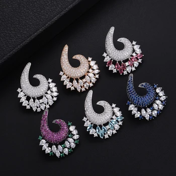 

missvikki Brand Pave Full Mirco Paved Cubic Zirconia Attractive Charm Stud Earrings for Women Wedding Engagement Prom Party