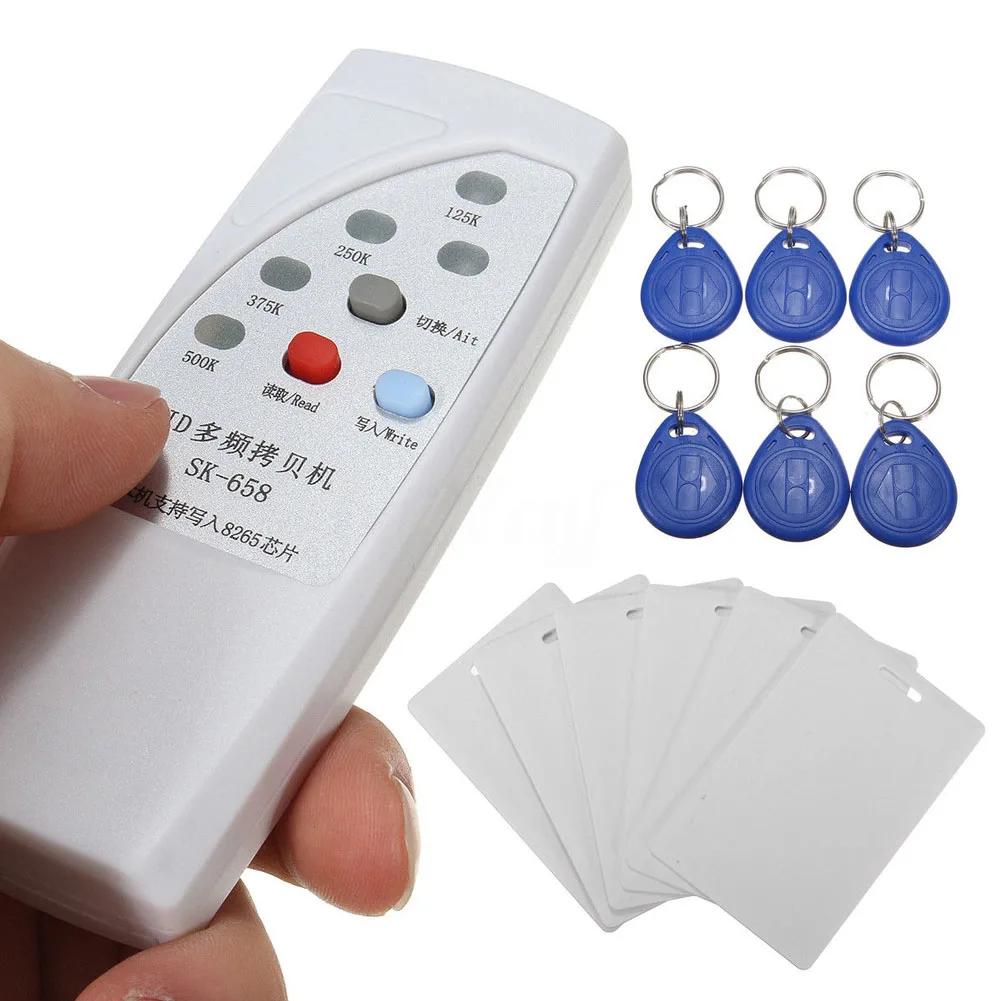

13 Pcs 125KHz RFID ID Card Reader Writer Copier Duplicator +6 Cards+ 6 Tags XM66