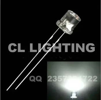 

1000PCS FREE SHIPPING Wide viewing angle white 5mm led(flat top lamp bulb)6000-7000K 3.0-3.5V(CE&Rosh)