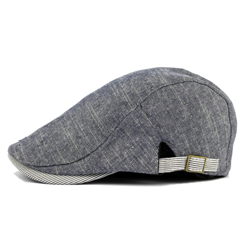 Adjustable Spring Summer Stripe Beret Caps Outdoor Sun Breathable Bone Brim Hats Womens Mens Solid Flat Berets Cap Hat