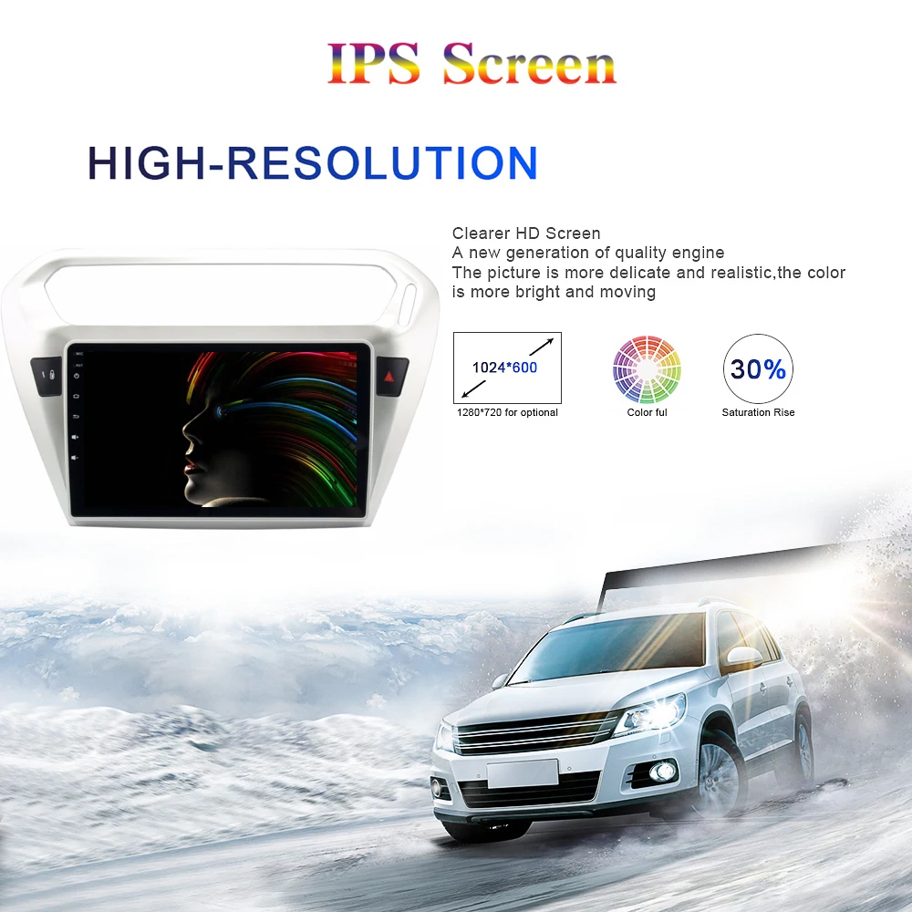 Excellent Android 9.0 Car Radio 2 Din GPS Navi for Peugeot 301 2013 - 2017 / Elysee PX6 DSP IPS HDMI output 4Gb+64Gb RDS WIFI USB carplay 4