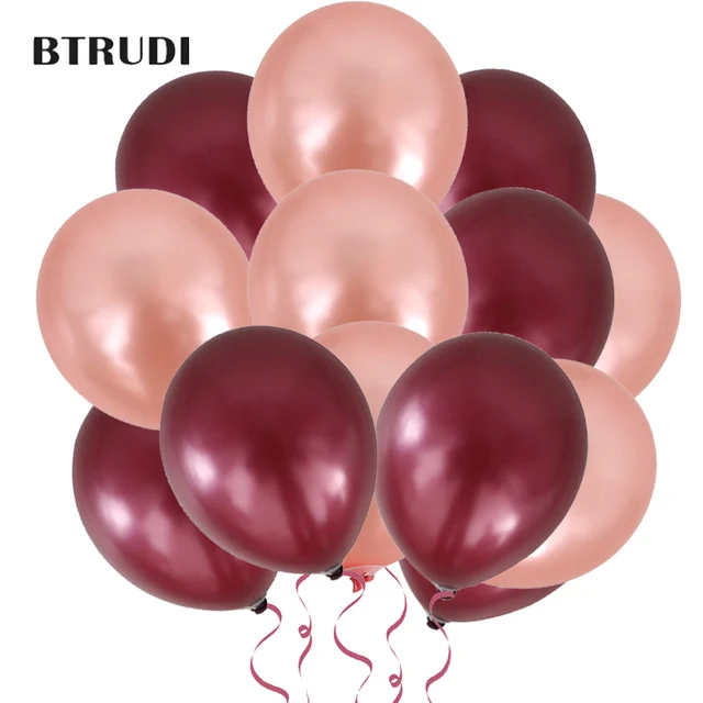 50 pcs/lot 12 inch 2.8g Latex balloon Round balloons Thick Pearl Wine red rose gold balloons Wedding Party Birthday Baby