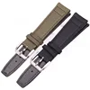 20mm 21mm 22mm Nylon + Genuine Leather Watchbands Men Women Green Black High Quality Watch Band Strap With Silver Pin Buckle ► Photo 2/6