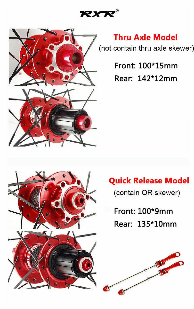 Excellent RXRBicycle Wheelset 26/27.5/29" Mountain Bike Wheel Set 7-11S Carbon Hub Disc Clicher Tyre 25mm Rim Wheels For Shimano Cassette 4