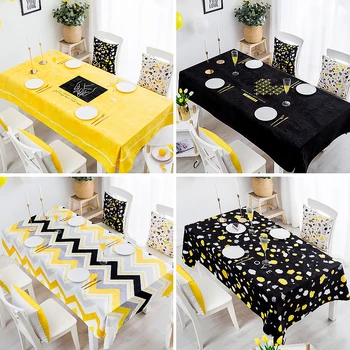 

Waterproof Grindstone Grain Yellow Tablecloth Light Extravagant Velvet Ins Table Bouchner Long Tea Table Dresser Tablecloth