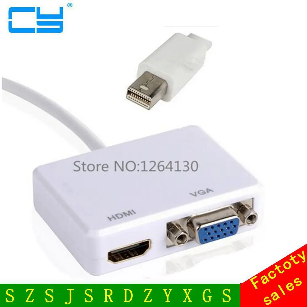 Thunderbolt Mini DP Мини порт дисплея для VGA + HDMI мама 2 в 1 адаптер кабель Mac Book Pro Air Surface Por