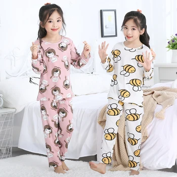 

New Sale 2019 Spring Autumn Baby Sleepwears Suits Lovely Gilr Pajamas Children Pyjamas Girls Cartoon Pijamas Kids Clothing Set