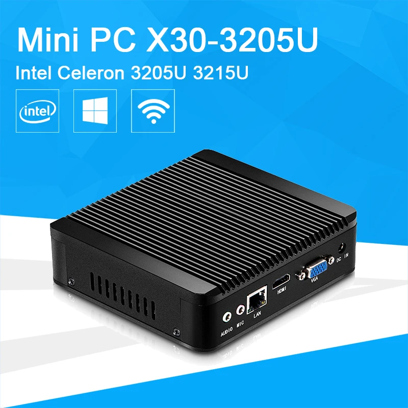 Mini Desktop Computer Barebone Business Mini PC With Celeron 3205U 3215U CPU HTPC HDMI VGA WIFI