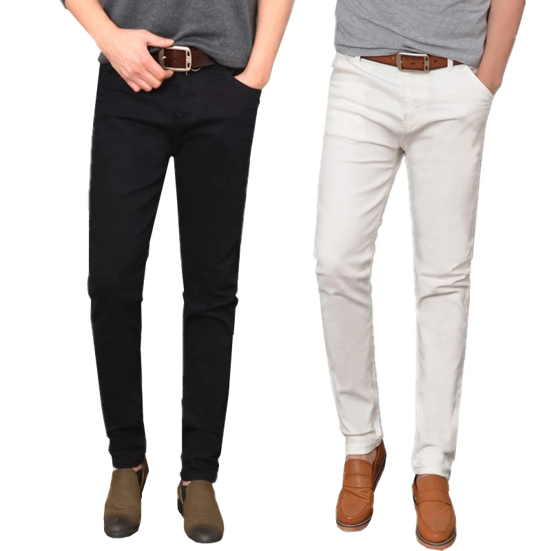 

Small Stretch 2019 White mens Jeans Size 28 39 30 32 34 36 Teen Fashion Casual men Trousers Black pants