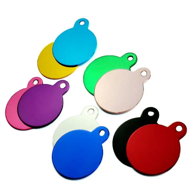 

Wholesale 10Pcs Round An-ti Loss Dog ID Tags Personalized Engraving Pet ID Tags Tag Cat Aluminum Customized Name Address Phone