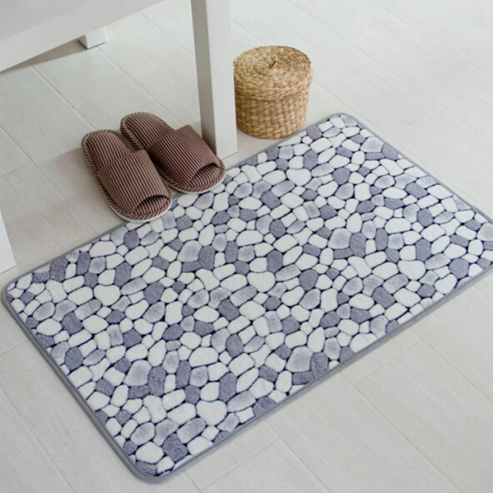 Uomere 17 x 24"/ 20 x 32" Size Bathroom Rugs and Carpets Small Stones