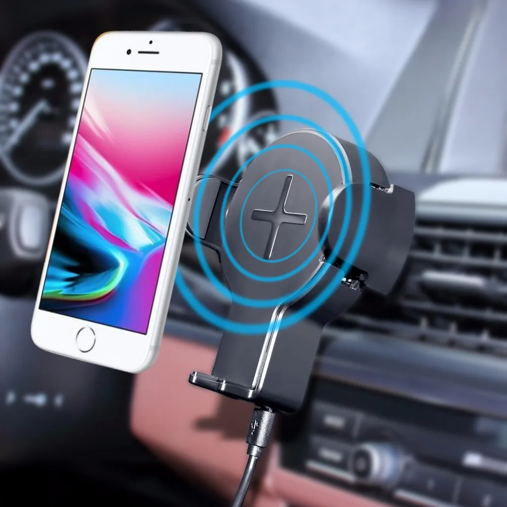 Wireless Chager Car Mount Qi Fast Chaging 360° Adjustable Strong Sticky Gel Pad Car Phone Holder For Samsung Galaxy S8  8 Edge  S7  S6  Note 5 Iphone 8  8 Plus  X And All Qi Enable Devices (5)