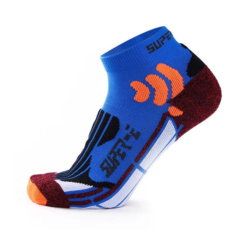 Высококачественные мужские спортивные носки из дышащего хлопка, профессиональные баскетбольные носки из нейлона для йоги, бега, велоспорта, компрессионные носки, Тапочки - Цвет: Blue 1 pair