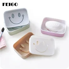 FEIGO 1 шт. с рисунком смайлика, мыльница, поднос для душа, для пешего туризма, для ванной, для дома, контейнер, для путешествий, новое мыло, конфетный цвет, ванная комната F20
