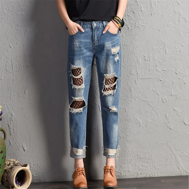 Aliexpress.com : Buy Women Summer Ripped High Waist Blue