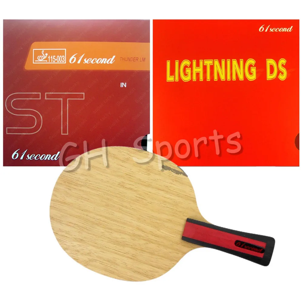 

Ping pong paddle 61second 3004 table tennis blade with 2x rubbers and free table tennis racket case