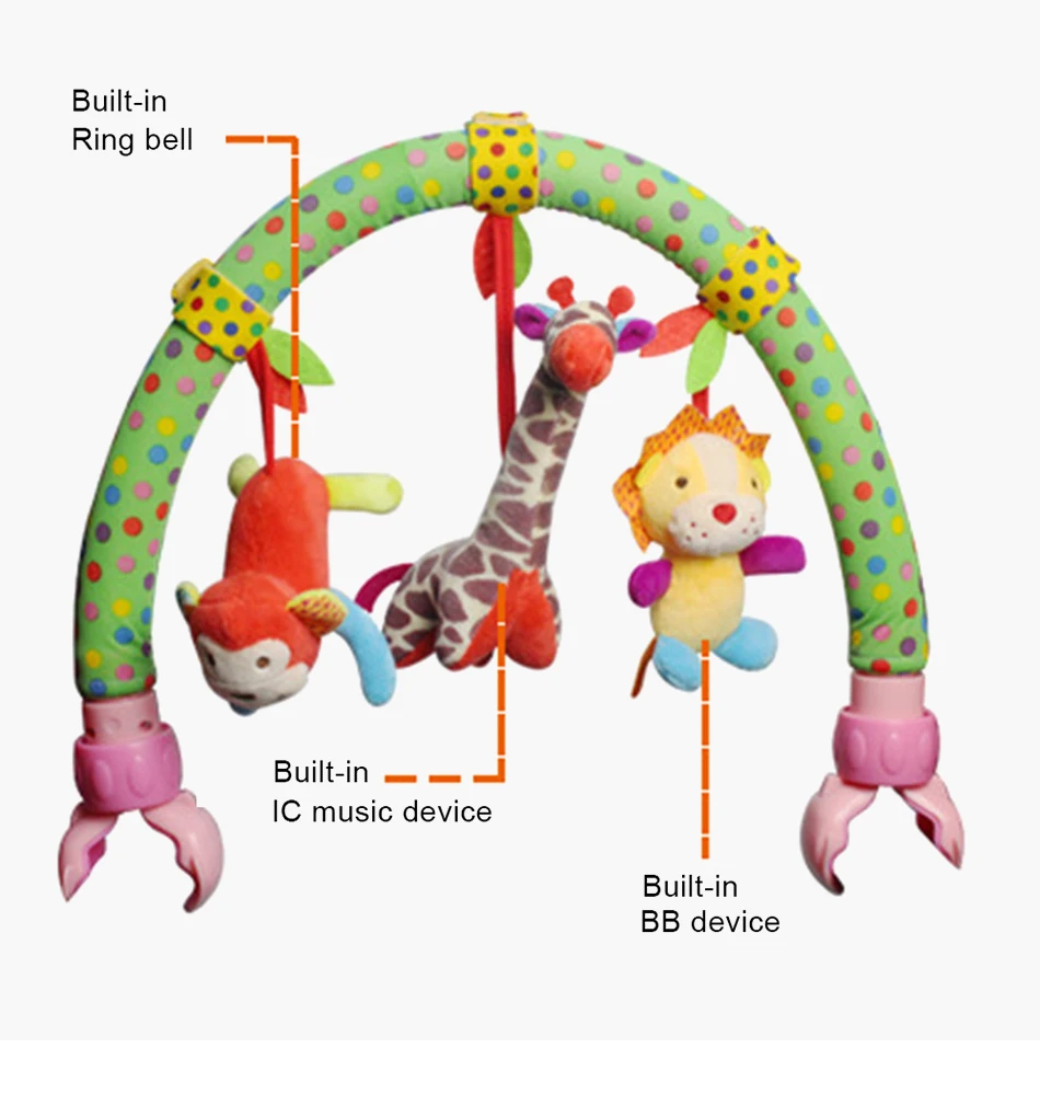 Погремушки для новорожденных, Детские милые игрушки, детская коляска, автомобильный зажим, токарное подвесное сиденье и коляска, игрушки, мобильные развивающие игрушки, 0-12 месяцев