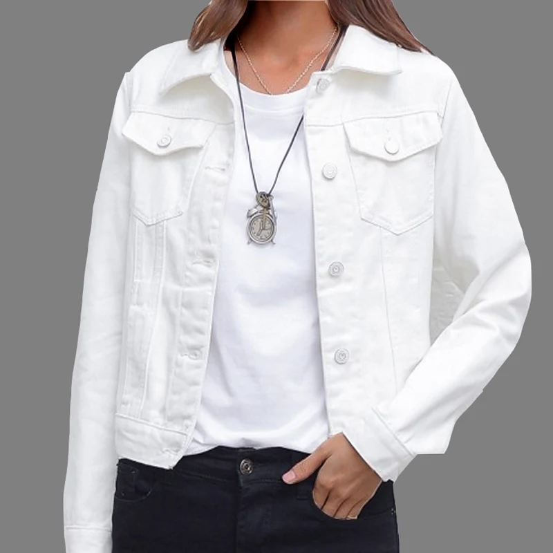 Women Debonair Casual Short Denim Jacket-1