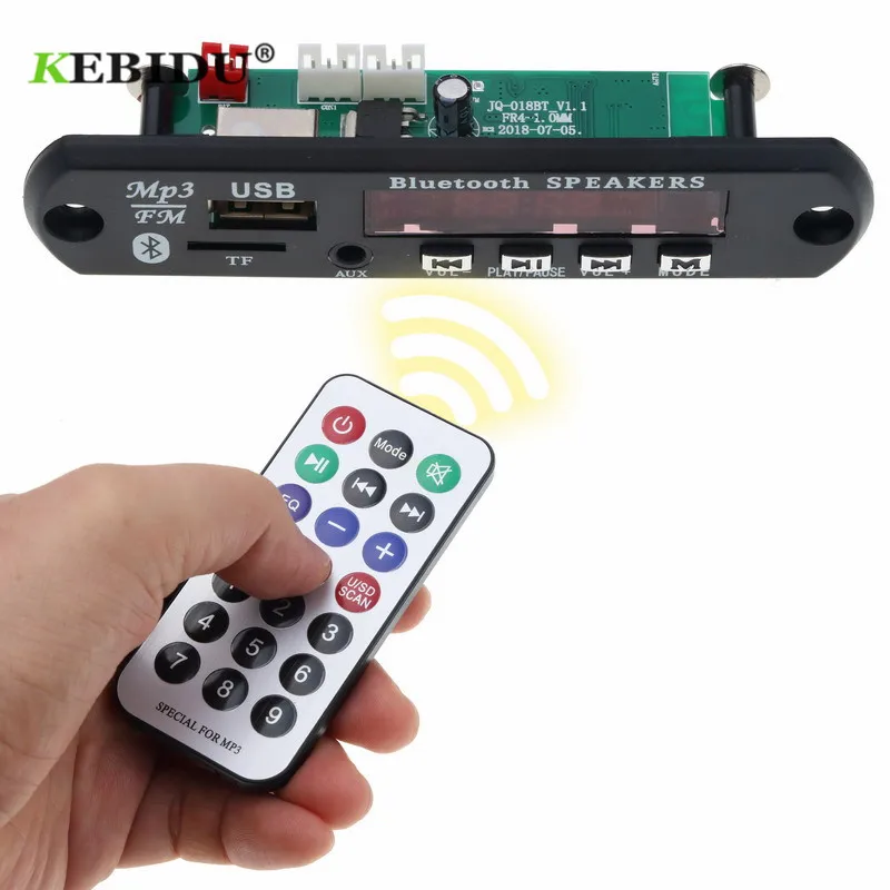 

kebidu 5V 12V MP3 WMA Decoder Board Wireless Bluetooth 4.1 Car USB Bluetooth Bluetooth Audio Module Wireless USB FM Aux Radio