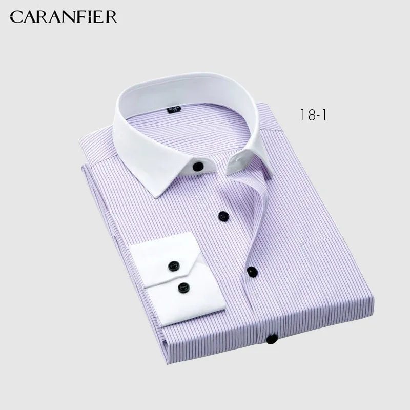 Mens Slim Fit Business Non-Iron Leisure Solid Color Point Collar Dress Shirts