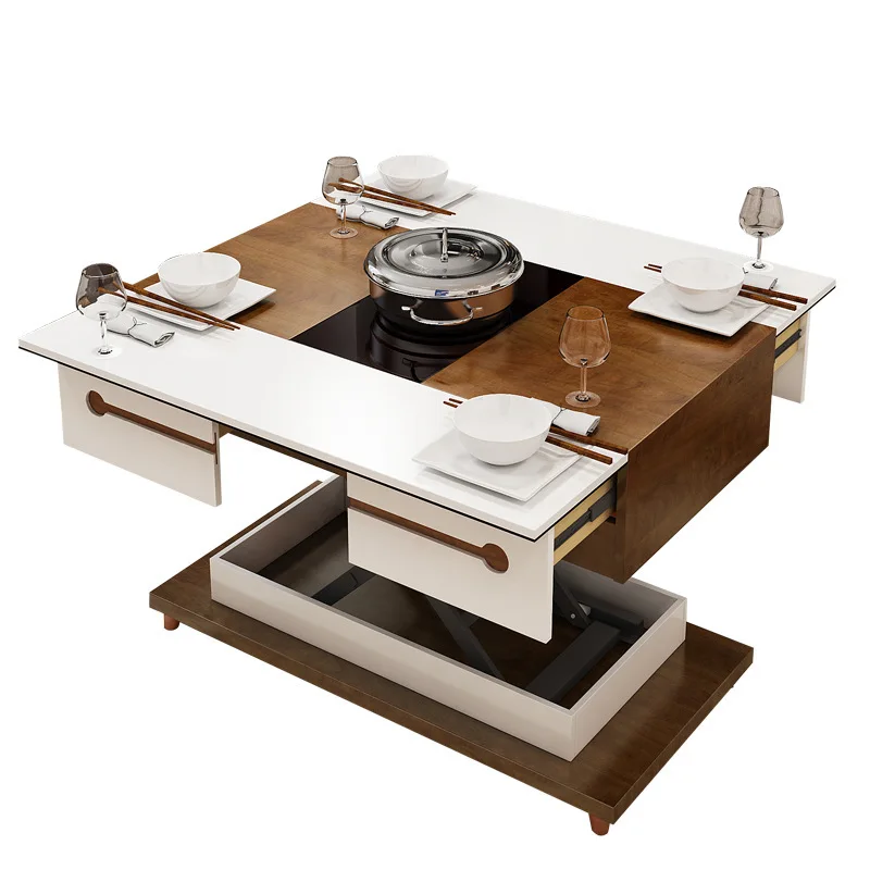  electric multifunction foldable Coffee Table Living Room liftable and lowerable minimalist rectangl