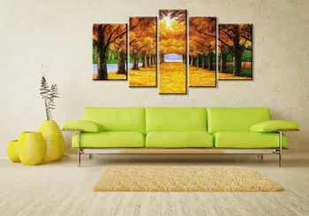 

Artryst Cuadros Wall Art Autumn Tree Oil Painting On Canvas Paintings By Numbers Pictures Home Decor Living Room 5 Pieces/set