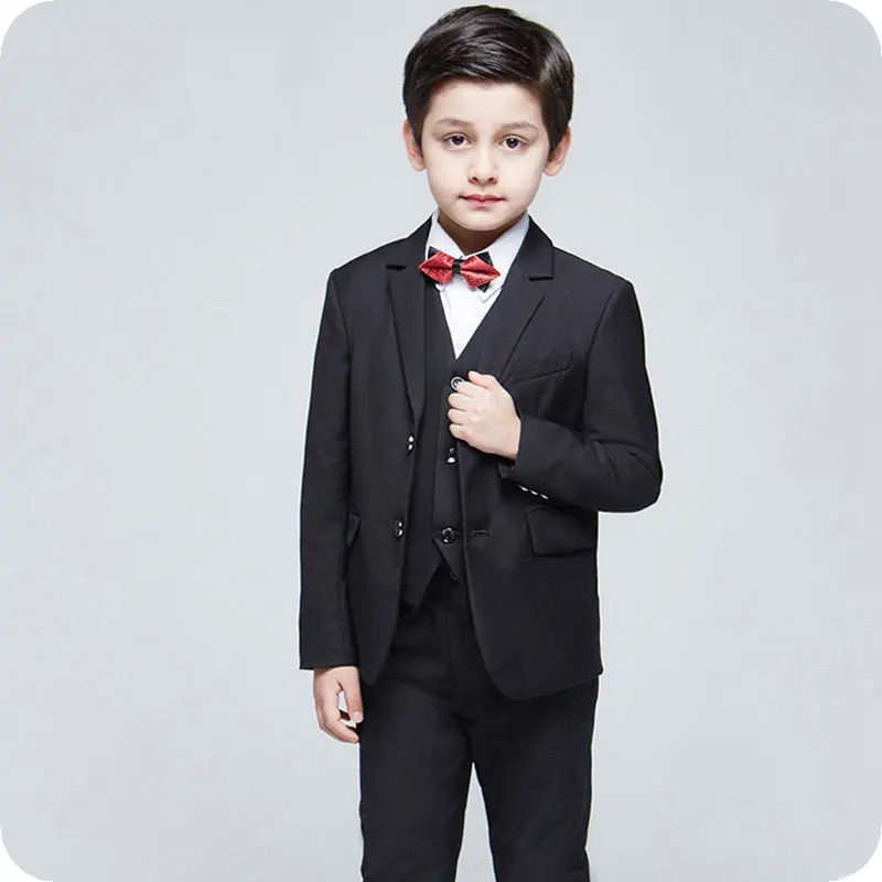 Custom Made Children Suits Spring Autumn Boys Blazer Party Gentlemen's Flowers Lapel Casual Child Suit 3pcs (Vest + Coat+ Pants) new design flower boys wedding suit 3pcs boys party   shawl lapel costume homme boys spring formal clothing set kids suits