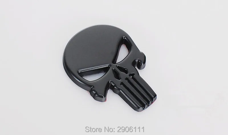 Electrely Punisher – Set De 2 Pegatinas Metálicas 3D Para Coche – Acero Inoxidable 58x40mm