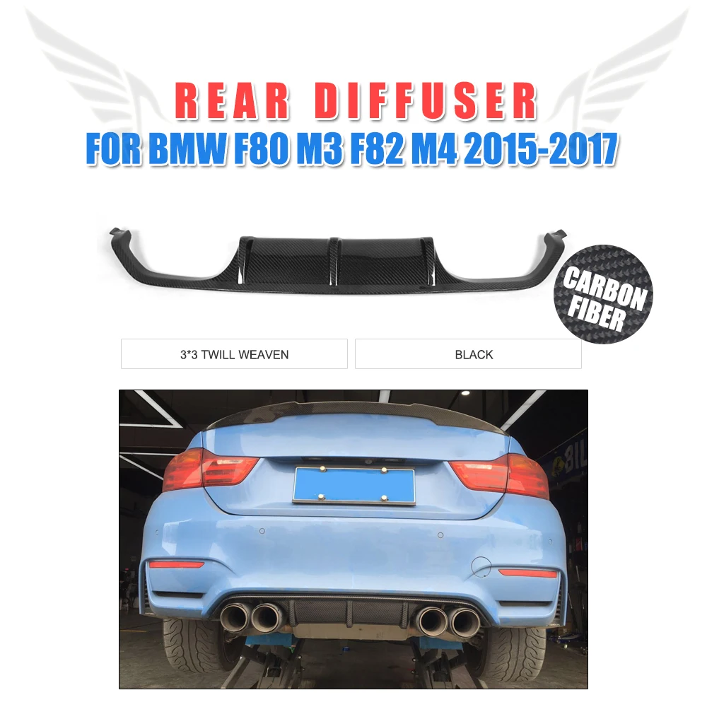 

Rear Bumper Lip Diffuser Apron Spoiler or BMW F80 M3 F82 F83 M4 Convertible Coupe Sedan 2014 - 2017 Carbon Fiber / FRP Black