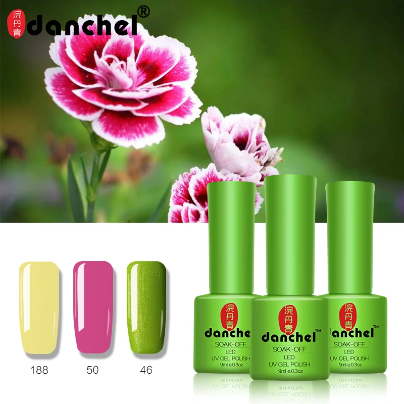 

3pcs Danchel Gelpolish Soak Off UV Nail Gel Polish Varnish Gel Base Top Coat UV Lamp Nail Art Design Gel Lacquer Manicure Set